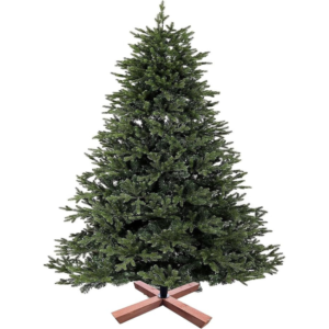 albero di natale artificiale realistico 1,8 m con supporto in legno