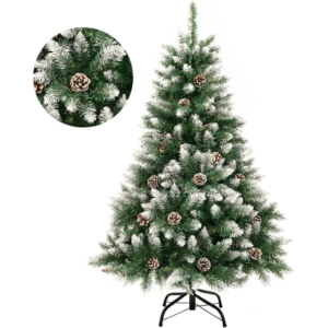 albero di natale artificiale 120 cm con pigne decorative